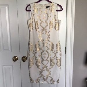 Jax off white and gold design dress